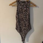 ZARA Leopard Print Bodysuit Medium Scoop Neck Sleeveless Animal Print Photo 2