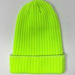 Neon green knit cap, NWOT Photo 0