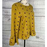 Le lis Blouse Womens S Polka Dot Open Tie Back Ruffles Long Bell Sleeves Photo 2