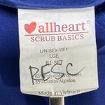 Allheart Scrub Basics Solid Blue Scrub Top Shirt Size Large L Unisex Photo 3