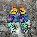 2/$29 or 3/$39 NWOT Multicolor Seed Beaded Fringe Chandelier Earrings Purple Photo 1