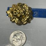 Head Gold Tone Lion Face Brooch Photo 3