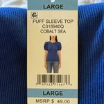 Vince Camuto Women's Short Puff Sleeve Ribbed Crewneck Top Photo 1