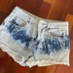 PacSun Blue Tie Dye High Rise Denim Shorts Size 26 Festival Spring Cutoff Grunge Photo 0