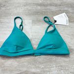 Vitamin A NEW Swim Moss Bikini Top in Turquoise Shimmer EcoRib size XL Photo 1
