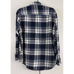 Old Navy  Navy Plaid Boyfriend Flannel Shirt Womens Size S Long Sleeve Cotton Photo 1