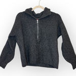 Vince Camuto  Charcoal Ribbed Half Zip Sweater Collared Cozy Minimalist Knit S Photo 0