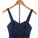 Foxiedox  Blue Maisie Lace Velvet Trim Midi Dress Sheer Overlay Sleeveless size 2 Photo 3