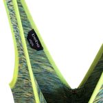 Bebe  Space Dye Fit Flare Dress Sleeveless Bold Stretch VNeck S Green Neon Yellow Photo 3