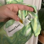 House of Sunny Paradise Silk Halter Retro Party Top Green Size 2 Photo 5