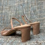 FARYL by Farylrobin Analisa Suede Heeled Sandals in Natural Tan Size 9 Photo 2