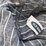 Old Navy  Navy and White Stripe Linen Button-up Top NWT Size Small Photo 7