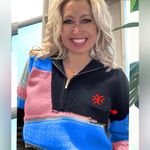 NWT, Lavishly Paris Women’s Quarter Zip Sweater. Size Small Black Photo 2