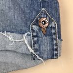 BKE Denim Women’s Rolled Cut Off Raw Hem Medium Wash Denim Shorts Photo 3