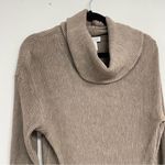 Rachel Zoe Beige Ribbed Knit Turtleneck Sweater Womens M Brown Academia Pullover Photo 1