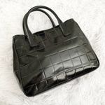 Tory Burch | Black Quilted Marion Patent Leather Satchel Double Handle Purse Bag Photo 6