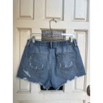 Aerie  Womens Denim Shorts Distressed Frayed Hem Mid Rise Size Medium Photo 2