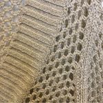 EXPRESS size medium tan and gold sparkly oversized v neck sweater Photo 5