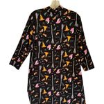 Womens Black Halloween Witch Raven Novelty Print Mock Neck Dress size Medium Photo 3