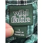 Wild Fable Women's S‎ Babydoll Dress Plaid Thin Strap Tie Front Mini Green Grunge Skater Photo 2