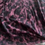 Bold Elements Women’s Shirt Large Purple Leopard Abstract Tier Flutter Sleeve Stretch Lightwt Photo 1
