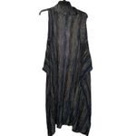 BKE Long Open Cardigan Sweater Size Small Multi Color Striped Womens Sleeveless Photo 4