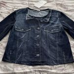 ZARA NWT denim print navy blue long sleeve top blouse, size S unique boho Photo 5