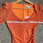 Hello Molly NWT  Orange Bodycon Dress Bishop Sleeves Party Going Out Colorful Photo 9