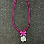 Handmade Simply Silk Necklace with Rose Pendant Photo 3