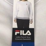 FILA 🆕 Ladies French Terry Crewneck Sweatshirt White L🆕 Photo 3