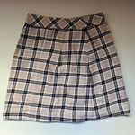 H&M Beige Black Plaid Mini Pencil Skirt Photo 1