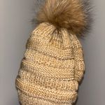 FurTalk Women's Tan Knit Pom Photo 1