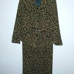 Josephine Chaus  20 Skirt Suit Black Gold Stemmed Leaf Pattern Set Plus Photo 0