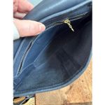 Coach Vintage 90s Dark Blue Leather Equestrian Flap Cross Body Purse Bag #9807 U Photo 4