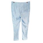 J. McLaughlin Pants Womens 6 Light Blue Jacquard Paisley Floral Tapered Slim Fit Photo 1