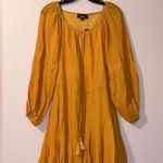 Lulus  Mustard Yellow 100% Cotton Flowy/Gauzy Lightweight Mini Dress - Size M NWT Photo 0
