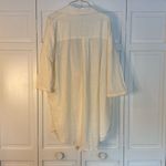 ZARA NWT cotton white collared tie front blouse coverup M Photo 5