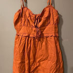 Forever 21 Auburn Woven Spaghetti Strap Tie Mini Dress Size Medium NWT Photo 0