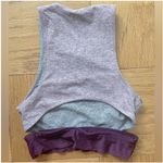 Outdoor Voices Tritone Slashback Crop Size XS EUC wine, light grey, lavender Photo 2