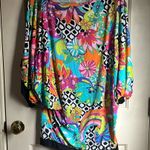 Trina Turk dress size large 70’s design colorful nylon/polyester blend. GUC. Photo 0