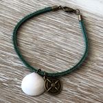 Handmade NEW! Very Cool Nautical Bracelet Suede Cord W Sea Shell & Compass Charms Photo 7