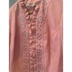 Peter Nygard  100-% Leather‎ Jacket Size Medium Blush Pink:Full Zip Photo 2