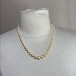 Vintage Pearl Necklace 925 Sterling Gold Tone Clasp Ivory Pearls Dainty Classic White Photo 2