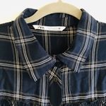 ZARA Navy Gold Plaid Shirt Dress - S Photo 4