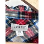 J.Crew Factory Womens Red Plaid Ruffle Collar Button Front Shirt Size XS Fall Photo 4