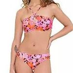 Ninety Nine Degrees Halter Cheeky Hipster Bikini Set Multi Coco Floral L/XXL NEW Pink Size undefined Photo 1