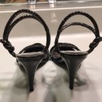 Calvin Klein Women’s Amber Black Silver Metallic Strappy Rope Stiletto Heels Photo 4