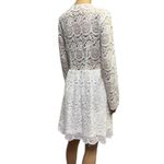 Divided  White Lace Overlay V Neck Long Sleeve Zip Side Lightweight Dress Size 12 Photo 4
