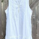 Joie NWT  Boho Ruffle Hem Sleeveless Dress White Size 2X Photo 0