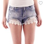 Vanilla Star Jeans CROCHET trim high waisted jean shorts Jr size 3 Photo 53